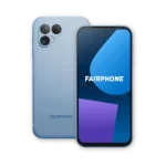 FairPhone 5 Smartphone Frontview And Backview In Sky Blue Color