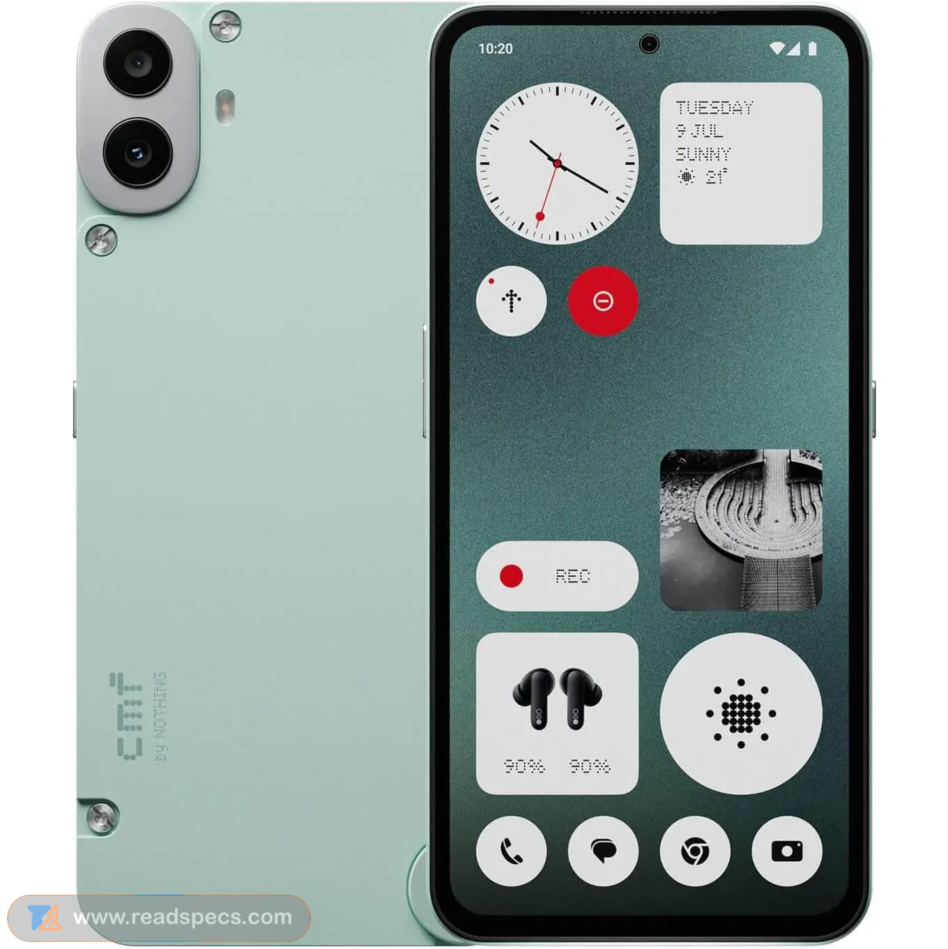 CMF Phone 1 By Nothing Front And Backside Light Green Color